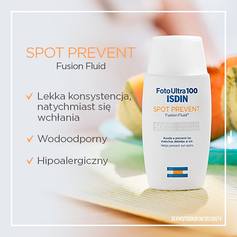 ISDIN Spot Prevent Fluid SPF 50+, przeciwsłoneczny do twarzy, 50 ml