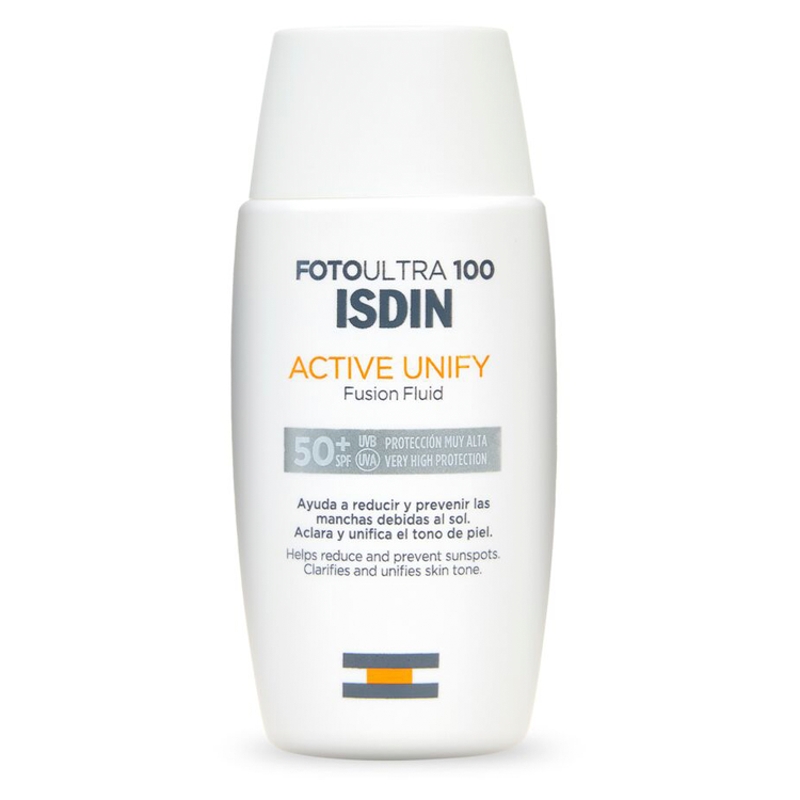 ISDIN Active Unify Fluid SPF 50+, o działaniu korygującym na przebarwienia skórne, 50 ml