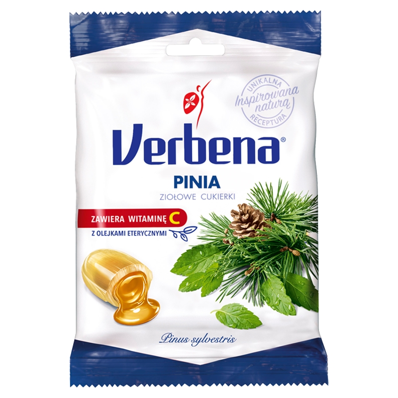 Cukierki Verbena Pinia z Vit. C, cukierki wspomagające w grypie i przeziębieniu, 60 g