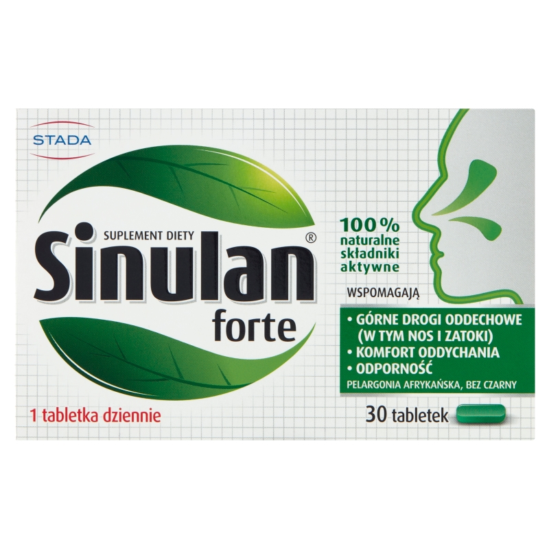 Sinulan Forte, tabletki ze składnikami wspierającymi odporność i drogi oddechowe, 30 szt.