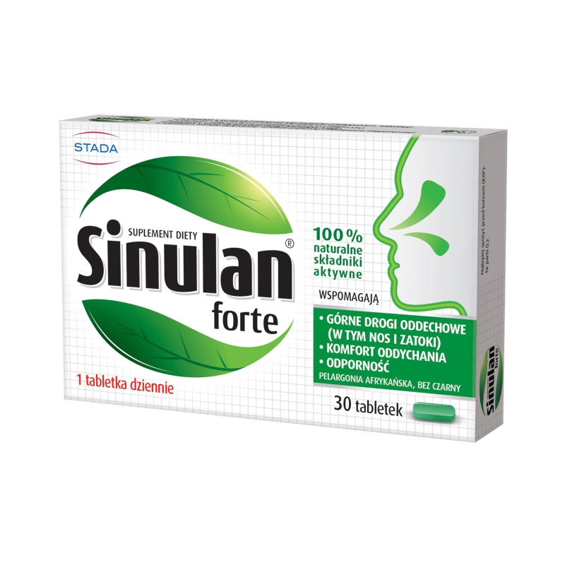 Sinulan Forte, tabletki ze składnikami wspierającymi odporność i drogi oddechowe, 30 szt.
