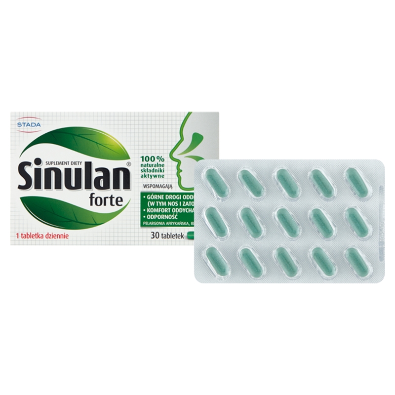 Sinulan Forte, tabletki ze składnikami wspierającymi odporność i drogi oddechowe, 30 szt.
