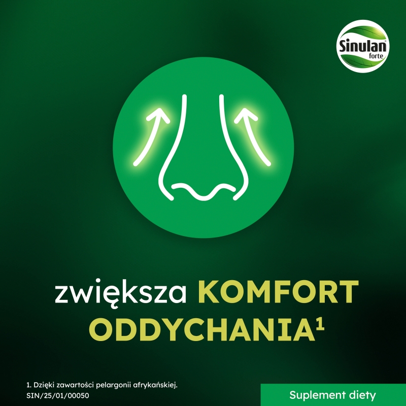Sinulan Forte, tabletki ze składnikami wspierającymi odporność i drogi oddechowe, 60 szt.