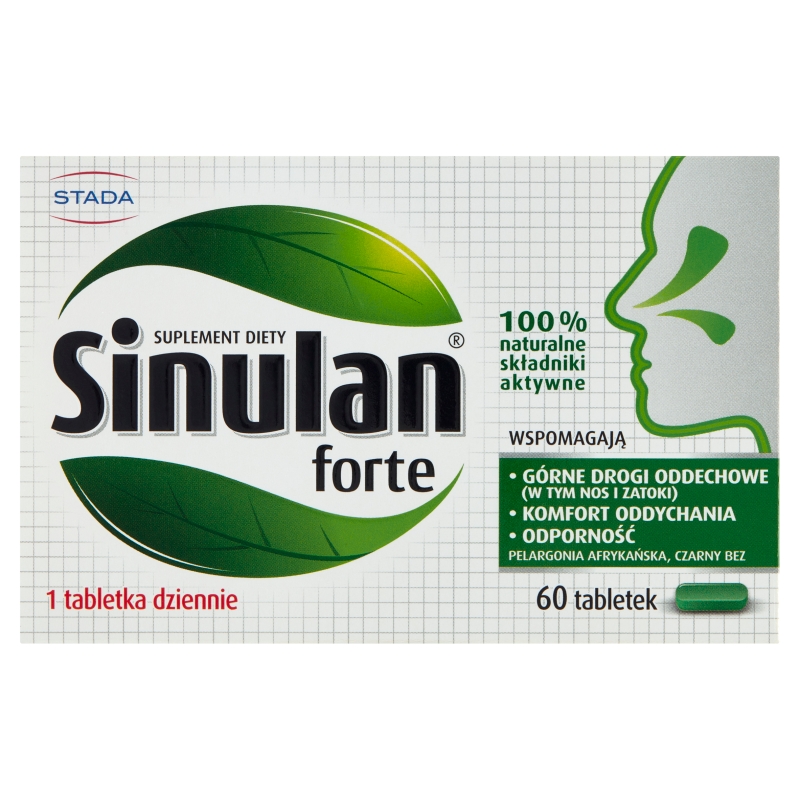 Sinulan Forte, tabletki ze składnikami wspierającymi odporność i drogi oddechowe, 60 szt.