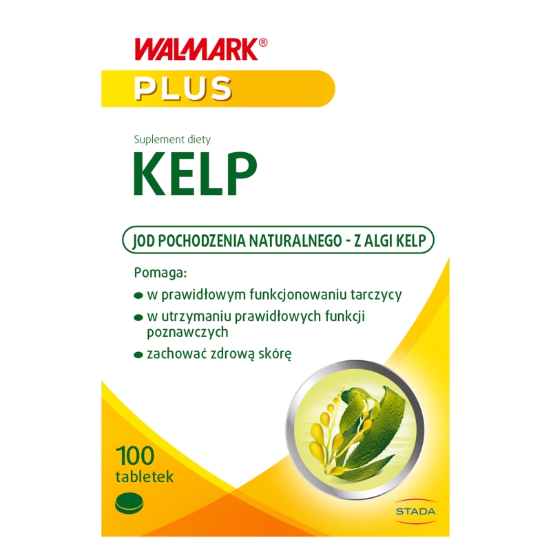 Kelp , tabletki z naturalnym jodem wspomagającym funkcjonowanie tarczycy, 100 szt.