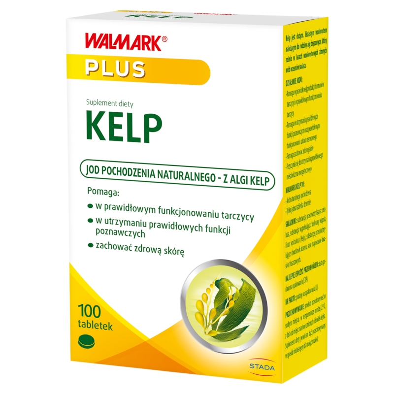 Kelp, tabletki z naturalnym jodem wspomagającym funkcjonowanie tarczycy, 100 szt.
