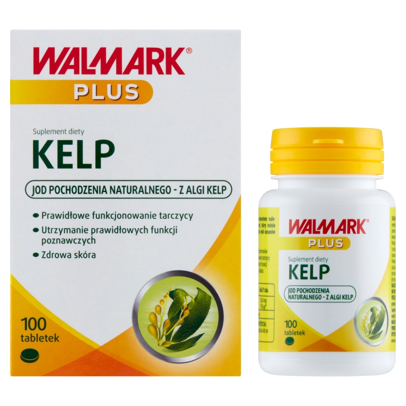 Kelp, tabletki z naturalnym jodem wspomagającym funkcjonowanie tarczycy, 100 szt.