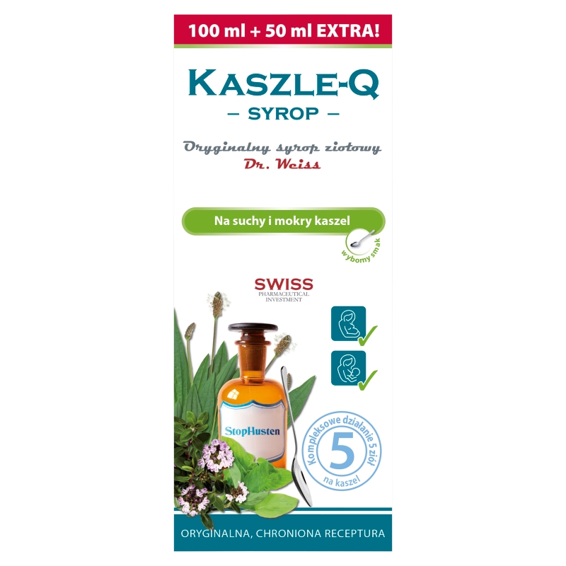 Kaszle-q, syrop na suchy i mokry kaszel, 150 ml