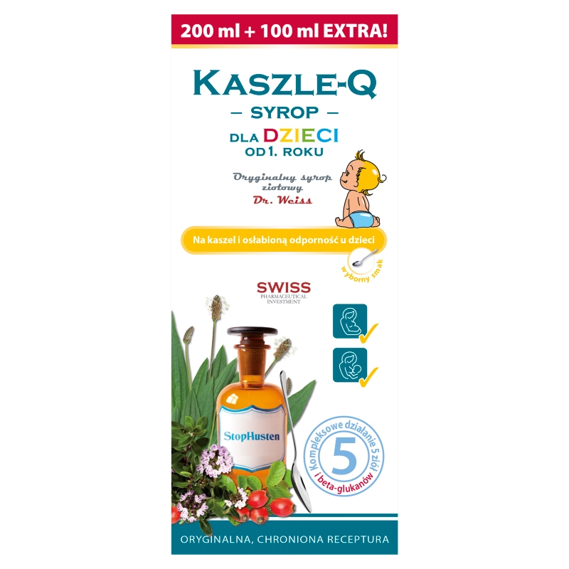 Kaszle-q syrop dla dzieci, 300 ml KRÓTKA DATA 31.07.2026