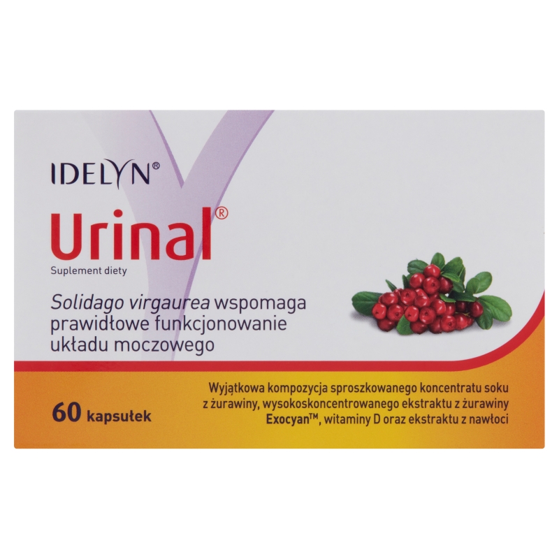Urinal, kapsułki ze składnikami wspierającymi funkcjonowanie układu moczowego, 60 szt.