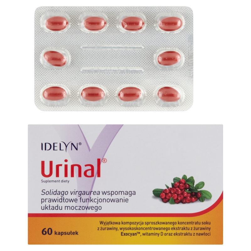 Urinal, kapsułki ze składnikami wspierającymi funkcjonowanie układu moczowego, 60 szt.