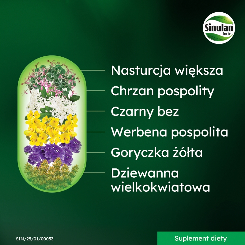 Sinulan Duo Forte, tabletki ze składnikami wspierającymi odporność i drogi oddechowe, 30 szt.