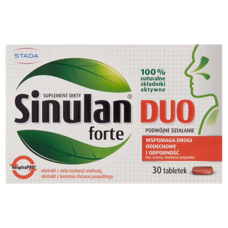 Sinulan Duo Forte tabletki ze składnikami wspierającymi odporność i drogi oddechowe, 30 szt.