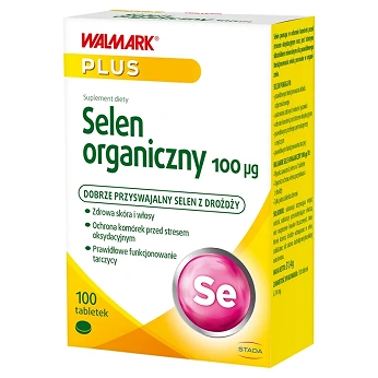 Selen organiczny, tabletki ze składnikami wspomagającymi odporność, zdrowe włosy i paznokcie, 100 szt.