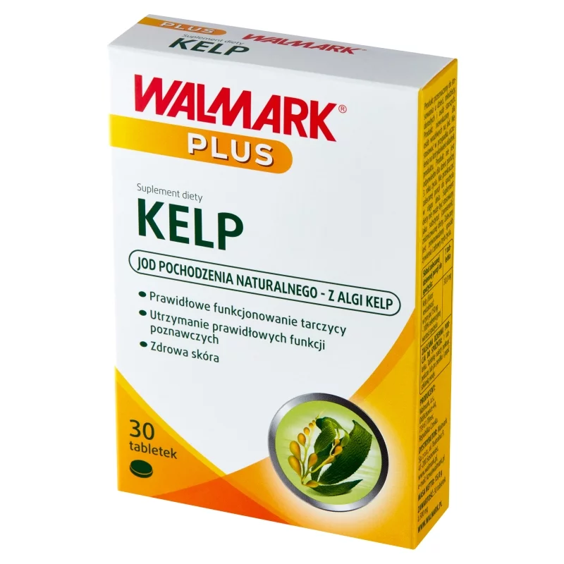 Kelp, tabletki z naturalnym jodem wspomagającym funkcjonowanie tarczycy, 30 szt.