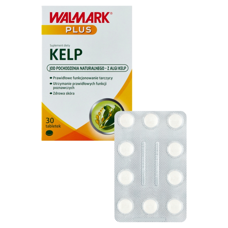 Kelp, tabletki z naturalnym jodem wspomagającym funkcjonowanie tarczycy, 30 szt.