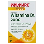 Walmark Plus Witamina D3 2000  kapsułki miękkie ze składnikami wspierającymi zdrowe kości, 60 szt.