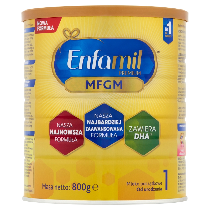 Enfamil 1 Premium, mleko modyfikowane początkowe od urodzenia, 800 g KRÓTKA DATA 31.10.2024