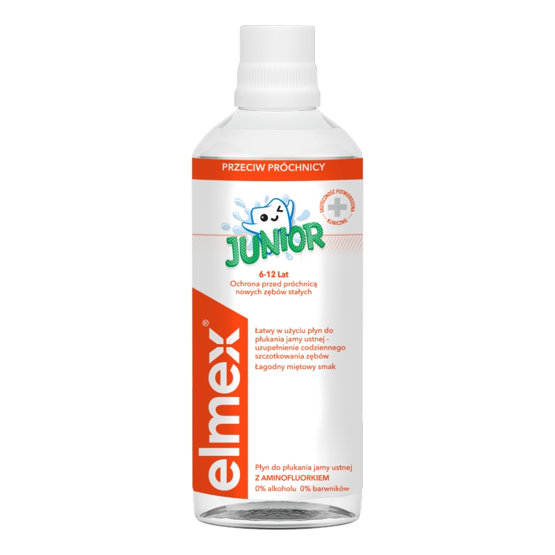 Elmex Junior, plyn do płukania jamy ustnej dla dzieci, 400 ml