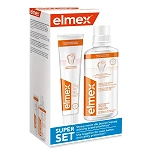 Elmex SuperSET Przeciw Próchnicy zestaw: pasta, 75 ml + płyn do płukania jamy ustnej, 400 ml
