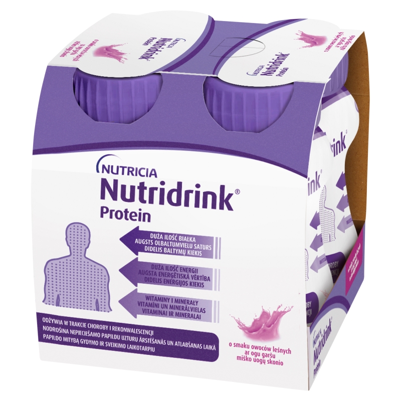 Nutridrink Protein, o smaku owoców leśnych, 4 x 125 ml