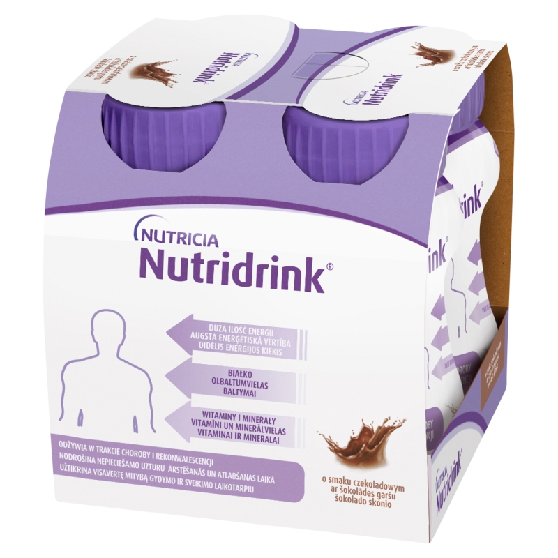 Nutridrink  o smaku czekoladowym, 4 x 125 ml