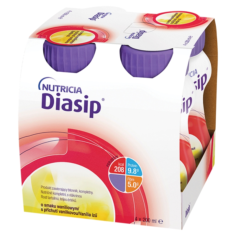 Diasip  płyn o smaku waniliowym, 4 szt.