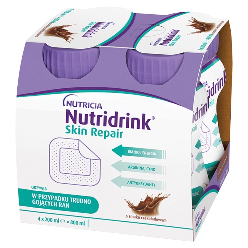 Nutridrink Skin Repair  o smaku czekoladowym, 4 x 200 ml