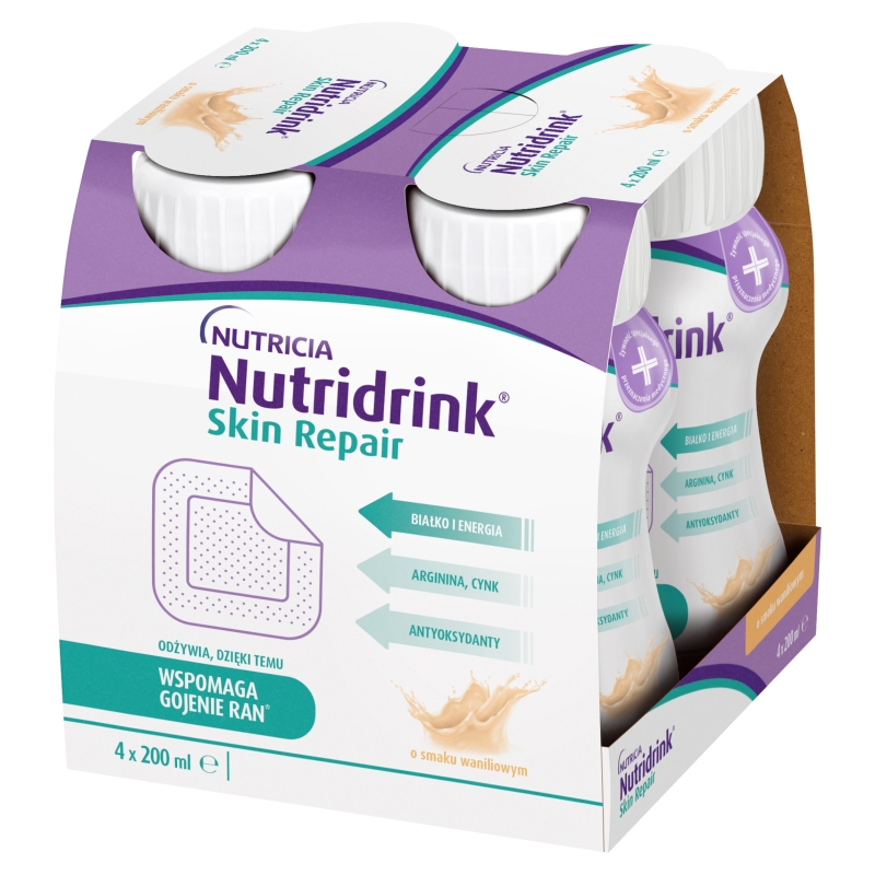 Nutridrink Skin Repair , o smaku waniliowym, 4 x 200 ml