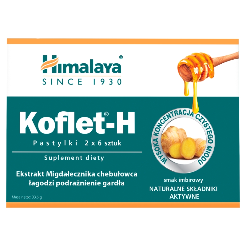Himalaya Koflet-H, pastylki do ssania, imbirowe, 12 szt.
