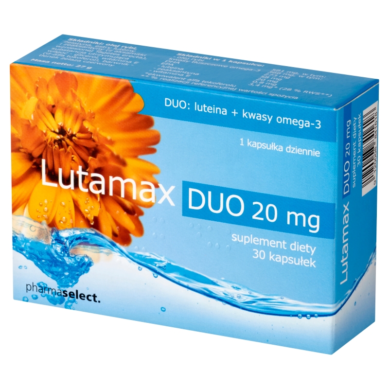Lutamax Duo 20 mg , kapsułki zawierające luteinę i kwasy Omega-3, 30 szt.