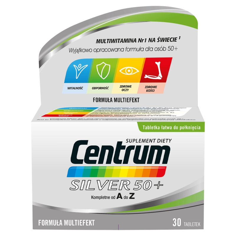 Centrum Silver 50+, tabletki z kompozycją minerałów i witamin dla osób po 50. roku życia, 30 szt.
