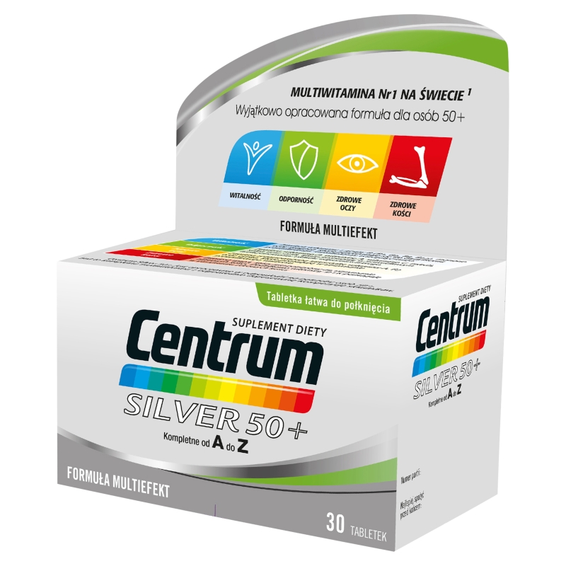 Centrum Silver 50+, tabletki z kompozycją minerałów i witamin dla osób po 50. roku życia, 30 szt.