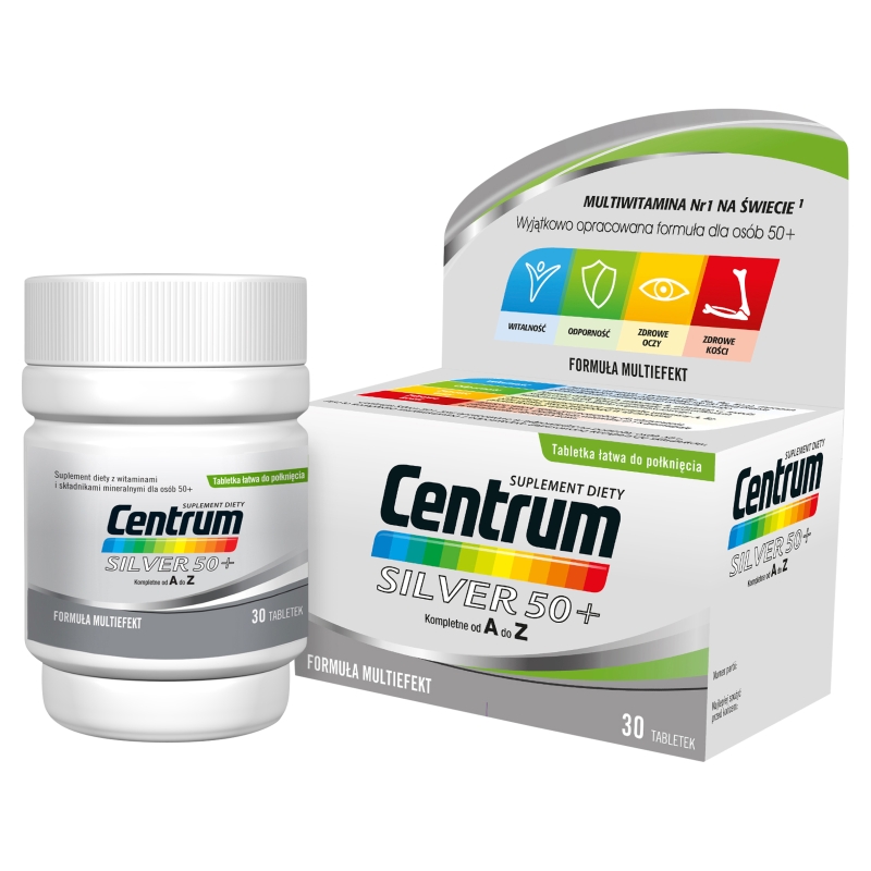 Centrum Silver 50+, tabletki z kompozycją minerałów i witamin dla osób po 50. roku życia, 30 szt.
