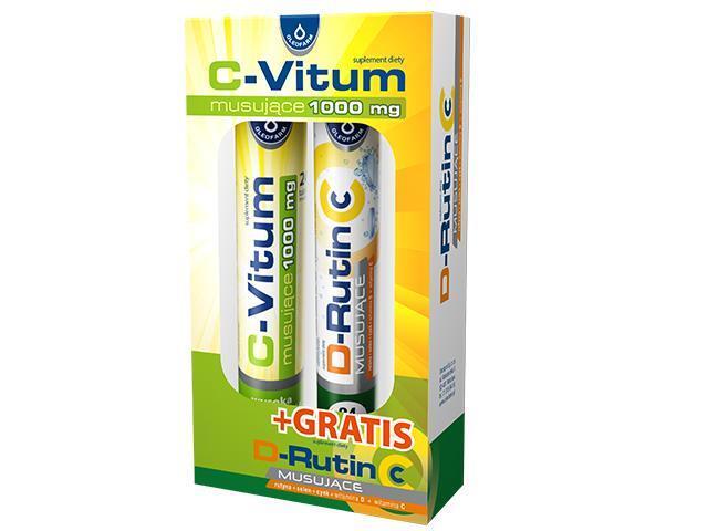 C-Vitum 1000 mg + D-Rutin c, tabletki musujące 20 szt. + 20 szt.