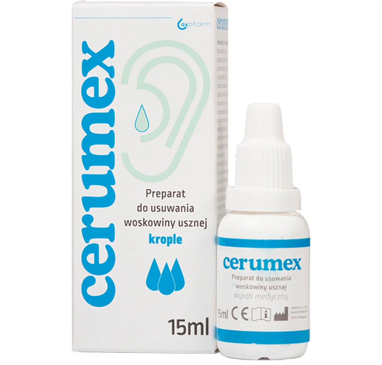 Cerumex , krople ze składnikami usuwającymi woskowinę uszną, 15 ml