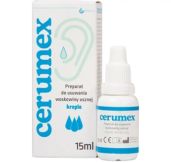 Cerumex, krople ze składnikami usuwającymi woskowinę uszną, 15 ml