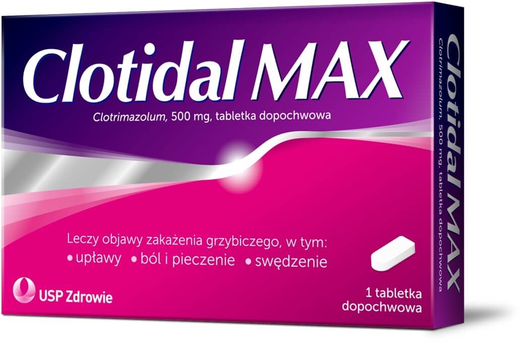 Clotidal MAX tabletka dopochwowe na leczenie objawów grzybicy, 1 szt