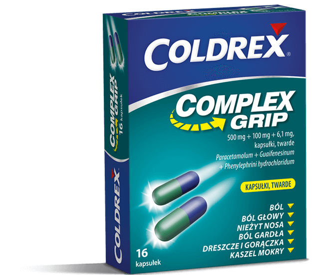 Coldrex Complex Grip, kapsułki o na przeziębienie i grypę, 16 szt.