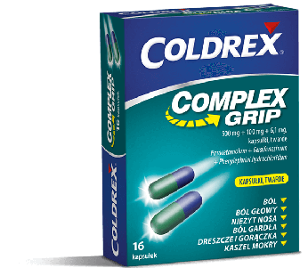 Coldrex Complex Grip, kapsułki o na przeziębienie i grypę, 16 szt.