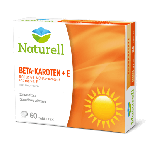Naturell Beta-karoten + E   tabletki ze składnikami wspierającymi zdrową skórę i prawidłowe widzenie, 60 szt.