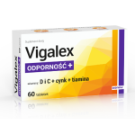 Vigalex Odporność+ tabletki uzupełniające dietę w witaminy C, D, B1 oraz cynk, 60 szt.