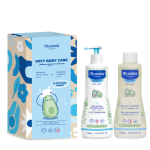 Mustela Soft Baby Care Delikatne Mycie zestaw: żel do mycia, 500 ml + szampon, 500 ml