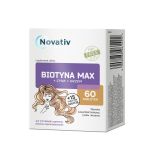 Novativ Biotyna Max tabletki z wysoką zawartością biotyny, cynku i krzemu, 60 szt. 