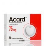 Acard 75 mg tabletki dojelitowe stosowane w chorobach niedokrwiennych serca, 60 szt.