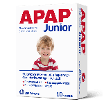 Apap Junior granulat na objawowe leczenie bólu łagodnego do umiarkowanego i gorączki, 10 saszetek