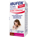 Ibufen dla dzieci Forte syrop o działaniu przeciwbólowym i przeciwgorączkowym dla dzieci o smaku malinowym, 100 ml