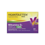 Vigantoletten Max 2000 VEGAN kapsułki dla wegan z witaminą D wspierającą mięśnie i kości, 60 szt.