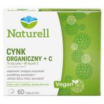 Naturell Cynk Organiczny + C  tabletki do ssania na odporność, zmniejszenie zmęczenia, prawidłowy metabolizm, zdrową skórę, mocne włosy i paznokcie, 60 szt.