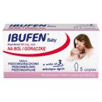 Ibufen Baby   czopki na ból i gorączkę dla dzieci od 3 miesiąca życia, 5 szt.